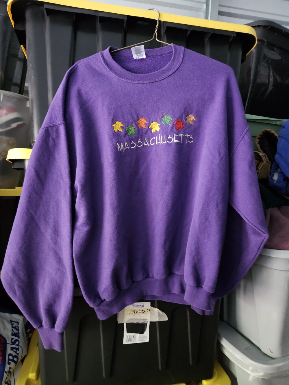 Jerzees Nublend Purple Massachusetts Sweatshirt Mens Xl Vintage Distressed